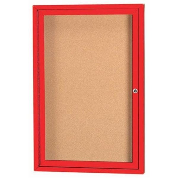 Aarco Aarco Products DCC2418RR 1-Door Enclosed Bulletin Board - Red DCC2418RR